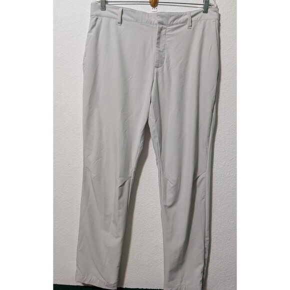Nike Golf Dri Fit Flat Front Chino Pants Golf White Polyester Spandex 36x32 (15) - Picture 1 of 4